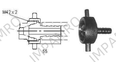 CONNECTION AIRHOSE CAST BRONZE, M42X2 BY HOSE END 15MM