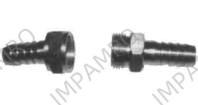 COUPLING AIR HOSE SCREW BRASS, 9MM HOSE END 1/4" THREAD