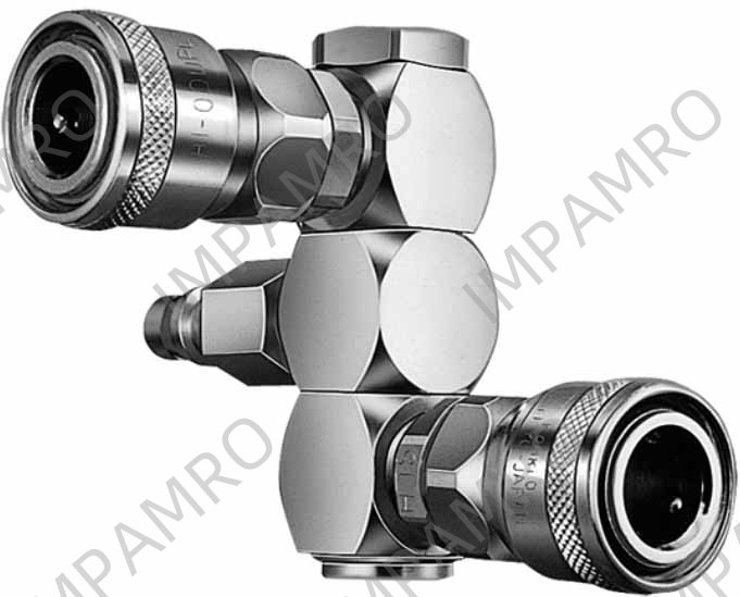 351656 LINE COUPLER ROTARY, RT(2-BRANCH) INLET 1/4"(20PF)