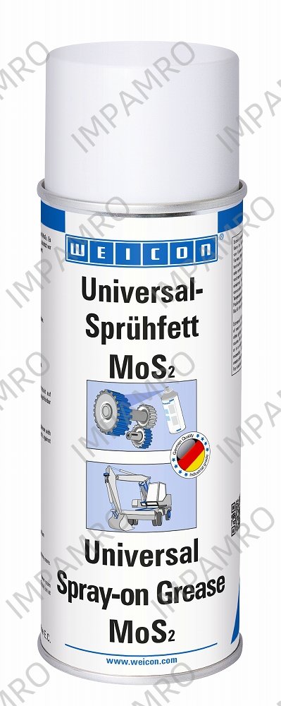 LUBRICATING SPRAY WEICON 400ML, UNIV SPRAY-ON GREASE W/MOS2