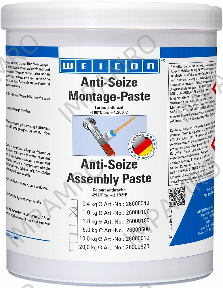ANTI-SEIZE PASTE WEICON, AS 1000 CAN 1.0KG