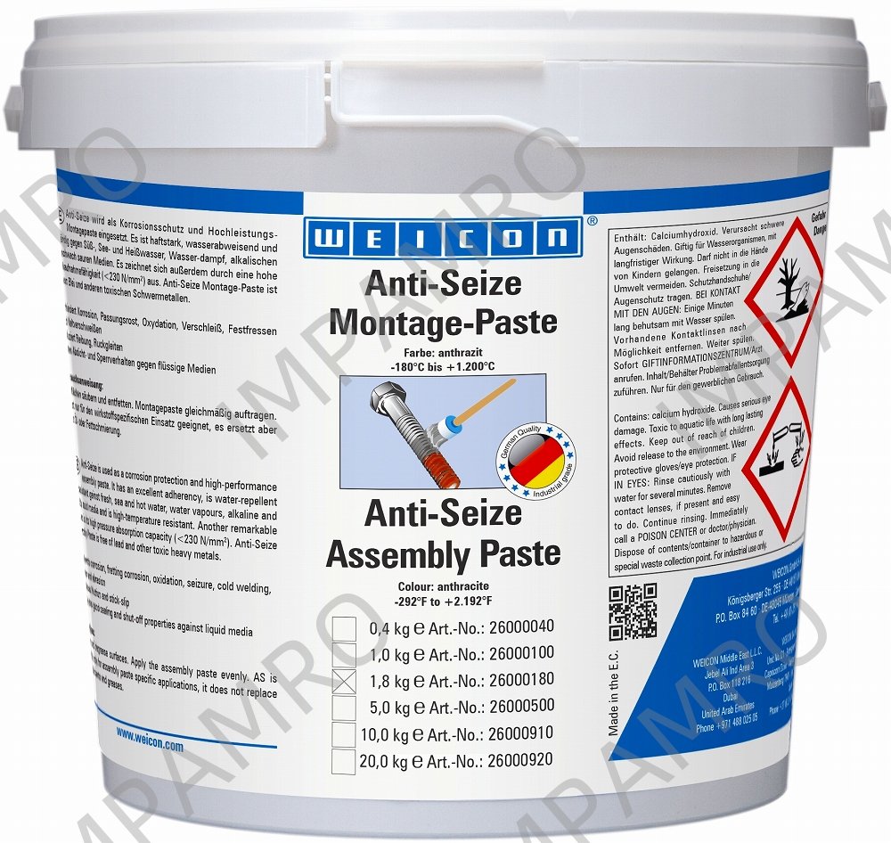 ANTI-SEIZE PASTE WEICON, AS 1800  BUCKET 1.8KG