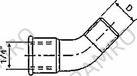 CONNECTION BENT 45DEG 1/4 1001, FOR AUTO GREASE DISPENSER