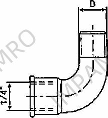 CONNECTION BENT 90DEG 1/4 1002, FOR AUTO GREASE DISPENSER