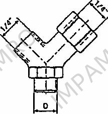Y-MANIFOLD 1/4 1050, FOR AUTO GREASE DISPENSER