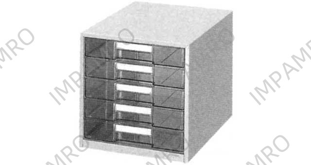 CABINET LETTER STEEL FRAME, 3 PLASTIC DRAWER 256X330X169MM