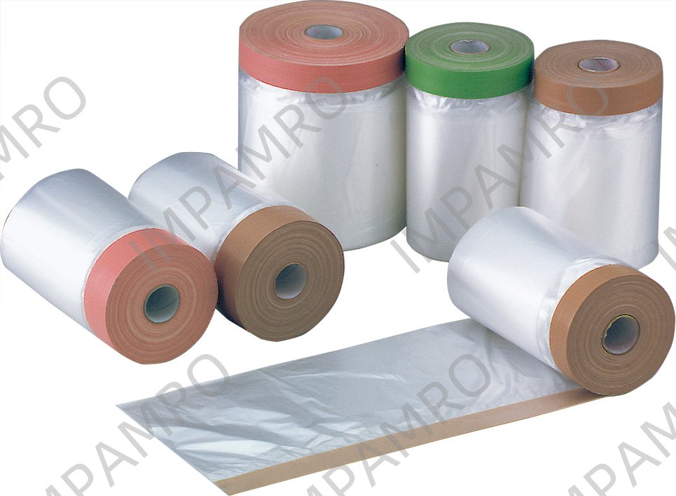 TAPE MASKING CLOTH W/POLY FILM, TAPE 17MM FILM 1000MMX12.5MTR