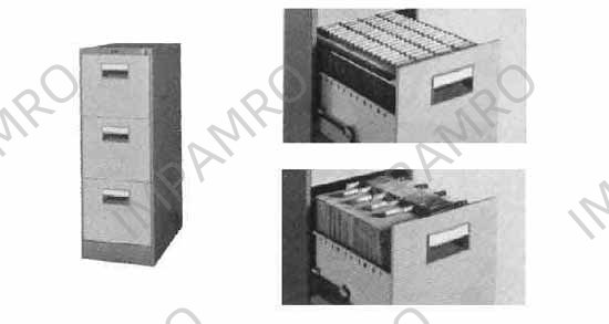 FILING DRAWER CABINET STEEL, A4-4 GRAY 387X620X1335MM