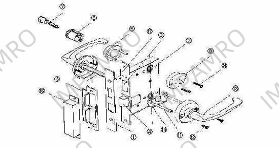 PART FOR MORTISE LOCK, OHS#2320 #6 CYLINDER LOCK