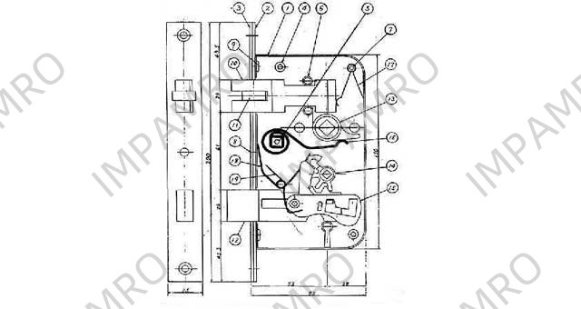 PART FOR TUMBLER MORTISE LOCK, OHS#2410 #(2)-4 SCREW PIN(1)