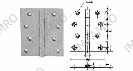 BUTT HINGE FOR CABIN DOOR, BRASS L100XW70MM