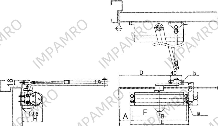 DOOR CLOSER STANDARD, MAXIMUM DOOR WEIGHT 30KGS