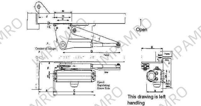 DOOR CLOSER PARALLEL HOLD OPEN, RIGHT HAND MAX DOOR WGT 45KGS