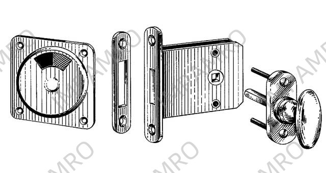 INDICATOR BOLT MORTISE W/LOCK, F/DOOR THICK 36-40MM #2546A