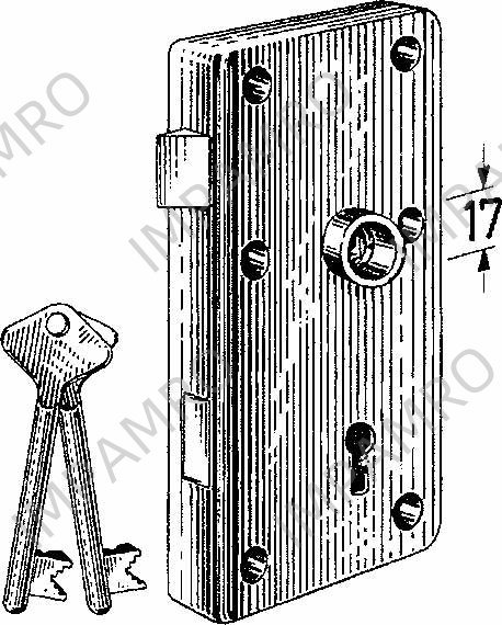 RIM LOCK F/HEAVY DOOR S.STEEL, LEFT HAND INWARD #3827