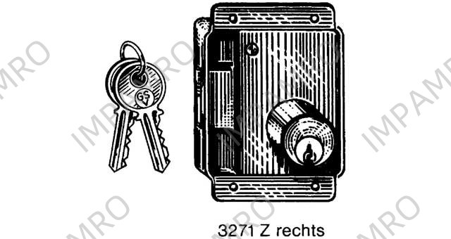 LOCK CABINET W/CYLINDER #3271Z, DOOR TH 20MM BACKSET 20MM LEFT
