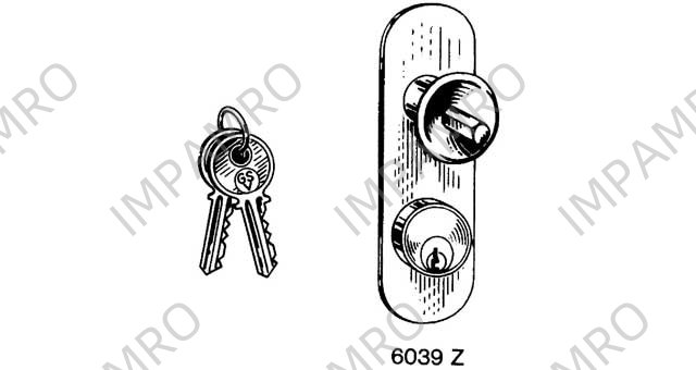 LOCK CABINET W/CYLINDER #6039Z, KNOB PLATE W:30MM RIGHTT