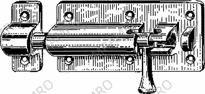 BARREL BOLT W/SURFACE STRIKING, PLATE BRASS W:28XL:50MM #2512
