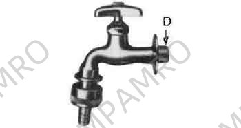 FAUCET WALL WITH SNAP ON HOSE, COUPLING 13(1/2)
