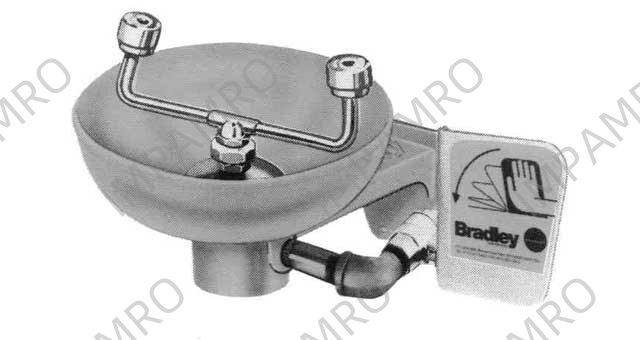 EYE WASH WALL MOUNTING TYPE, PLASTIC BOWL