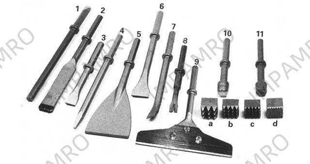 FLAT CHISEL 24MM CRANKED #7, FOR AIR CHISEL HAMMER MH23K