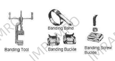 BANDING BUCKLE STAINLESS STEEL, 9.5MMX100PCS