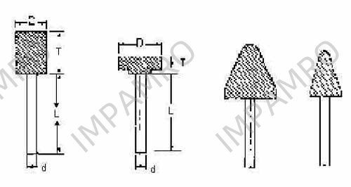 WHEEL MOUNTED SHAPE-W, 38X38X40MM SHAFT DIAM 6MM