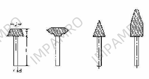 WHEEL MOUNTED SHAPE-A37, 32X8X40MM SHAFT DIAM 6MM