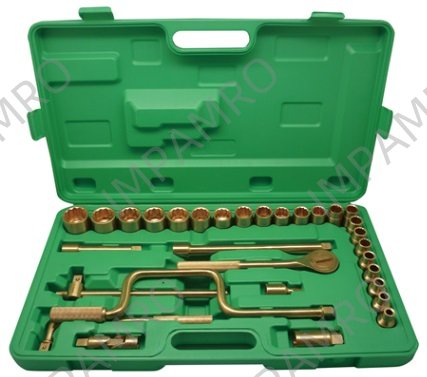 SOCKET WRENCH SET BERYLLIUM, COPPER NONSPARK 12.7MM 9-32MM