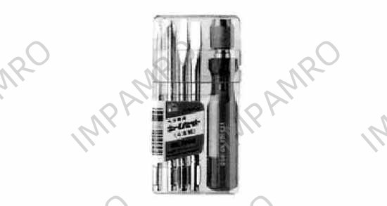 SCREWDRIVER SET DETACHABLE, 4 BITS -3/-5/NO.1/NO.2
