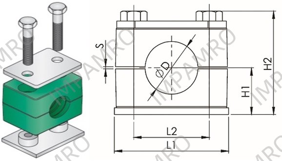 CLAMP TUBE POLYPROPYLENE, W/WELD PLATE STANDARD 19MM