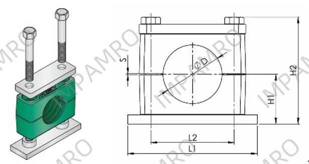 CLAMP TUBE POLYPROPYLENE, W/WELD PLATE HEAVY 101.6MM
