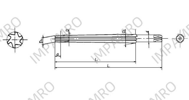 REAMER HAND 1/50 TAPER PIN, STRAIGHT FLUTE 6MM