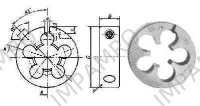 DIE ROUND AMERICA TAPER THREAD, NPT1-1/4X11.5TPI CARBON STEEL