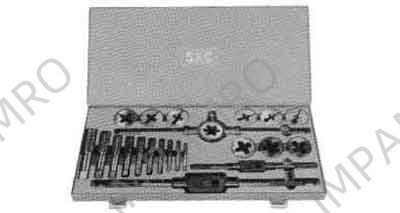 SCREW PLATE SET WHITWORTH, COARSE #OK7-1/2 1/4TO 1 22PCS