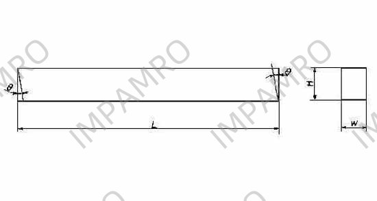 TOOL BIT RECTANGULAR FLAT HSS, 6X12X160MM
