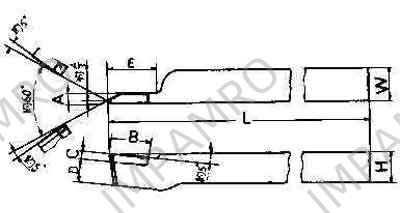 TOOL BIT TIP WELDED HSS, EXTERNAL THREAD-20 20X20X160MM