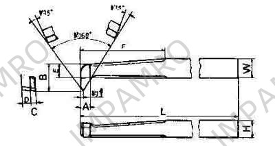 TOOL BIT TIP WELDED HSS, INTERNAL THREAD-12 12X12X160MM