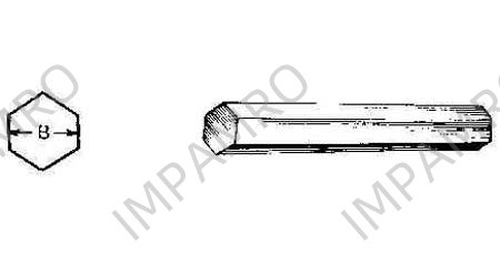 STAINLESS STEEL HEXAGON, HOT-ROLLED SUS-430 17MM 4MTR