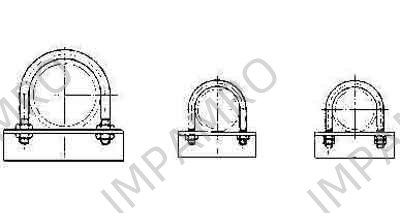 U-BOLT STEEL PIPE 650A M36, WITH SEAT & NUT