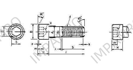 690501 SCREW CAP HEXAGON SOCKET HEAD, WITH FURTHER DETAIL
