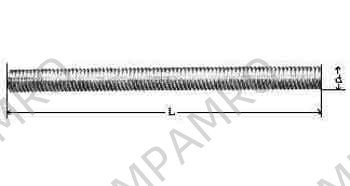 692002 STUD WHOLE THREADED STEEL, M4 X PITCH0.7 300MM