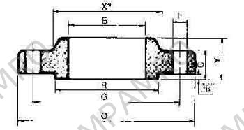FLANGE STEEL WELDING SLIP-ON, BOSS TYPE ANSI 300LBS-12"