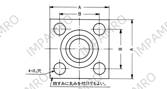 FLANGE SQUARE PIPE WELDING, HEX BOLT W/GROOVE SHA 32MM
