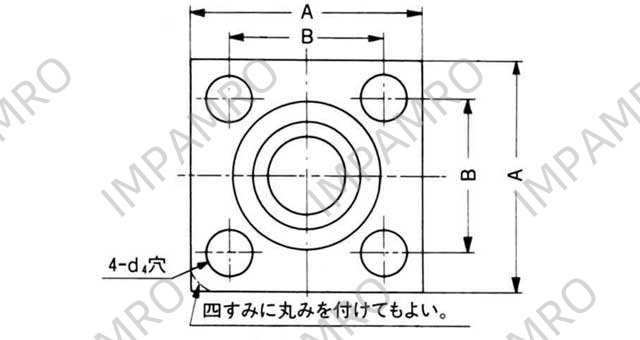 FLANGE SQUARE PIPE WELDING, CAP SCREW W/GROOVE SSA 32MM