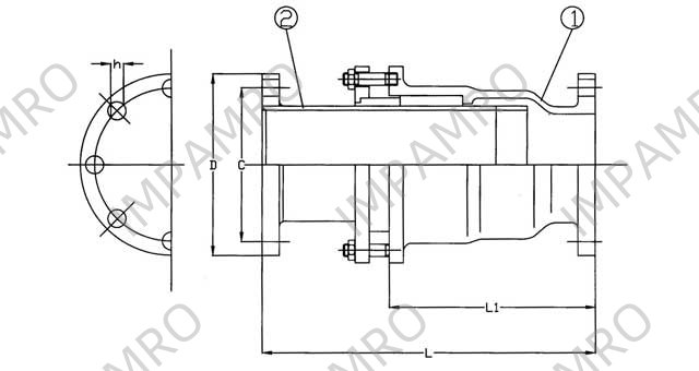 EXPANSION JOINT SLEEV TYPE, DUCTILE IRON 16KG 200MM L544MM
