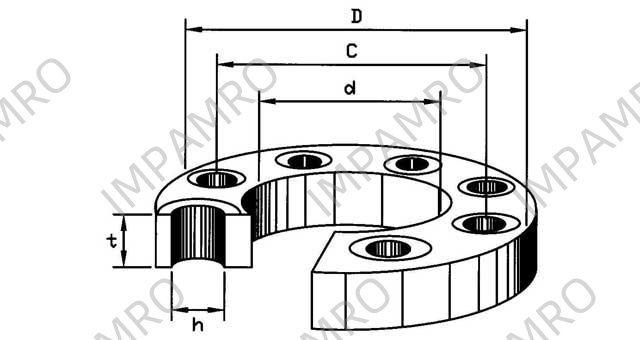 FLANGE CARBON STEEL SLIP-ON, DIN2576 PN16 250MM