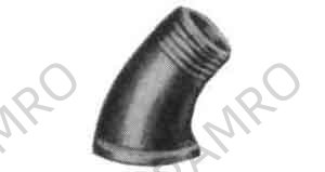 ELBOW STREET MALLEABLE CAST, IRON GALV 45DEG 1-1/2