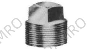 PLUG SQUARE HEAD BRASS 1, THREADED