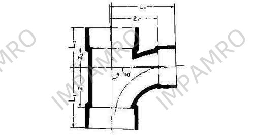 Y-PIECE REDUCING PVC 90DEG, LONG RADIUS F/DRAIN SIZE100X65